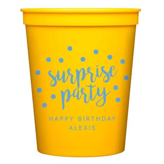 Surprise Party Confetti Dot Stadium Cups
